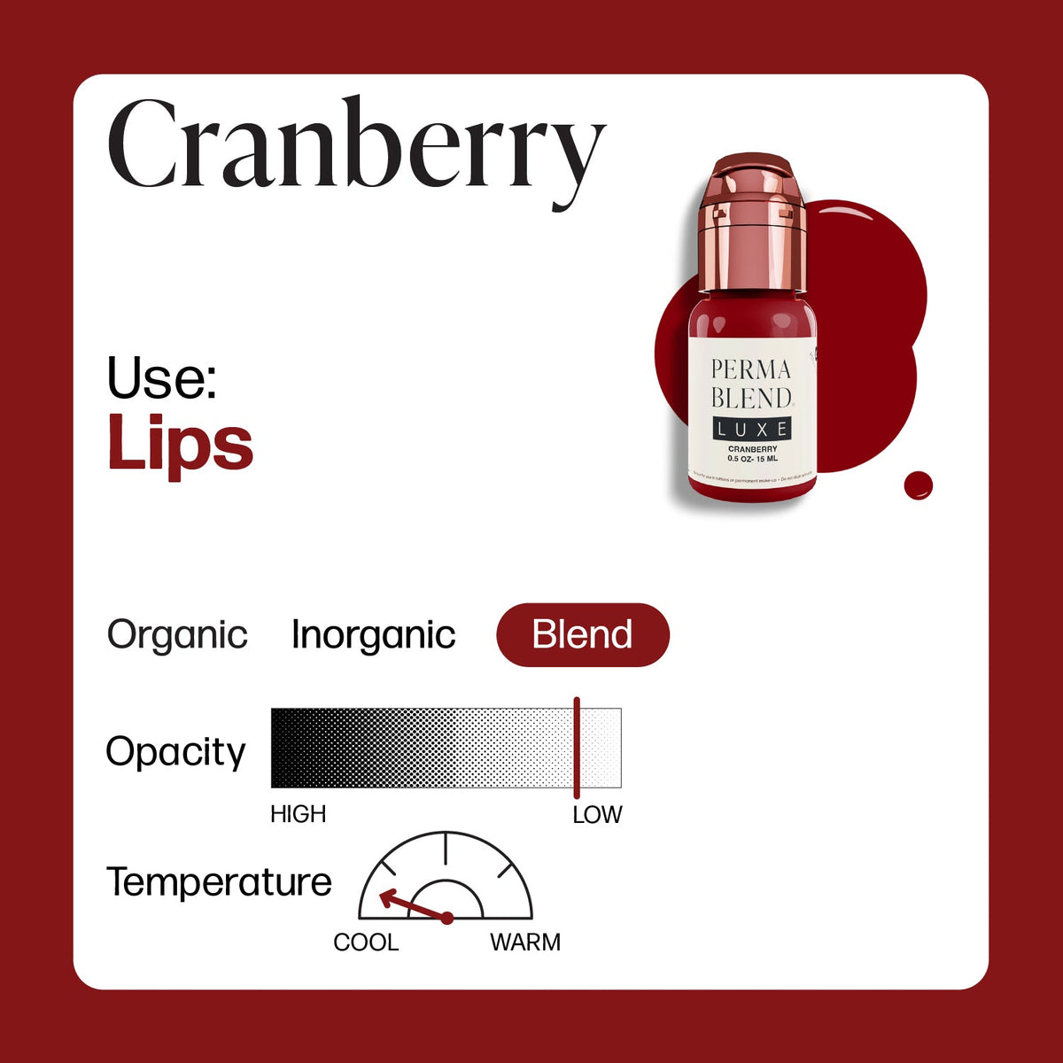 Perma Blend Luxe PMU Ink - Cranberry 15ml - The Perma