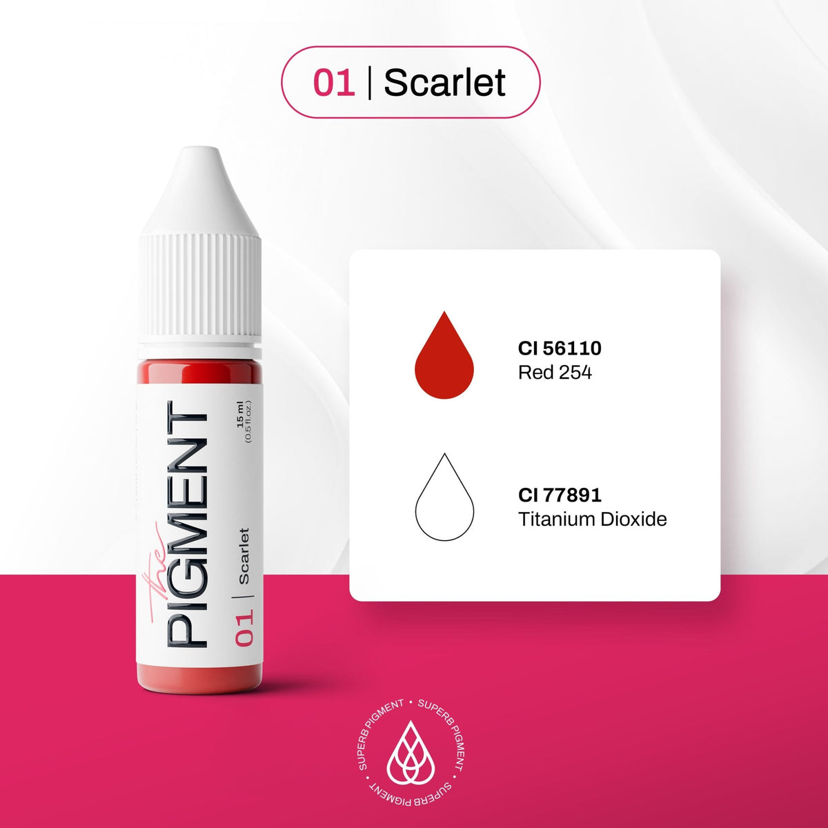 The Pigment - 01 Scarlet - 15ml - The Perma